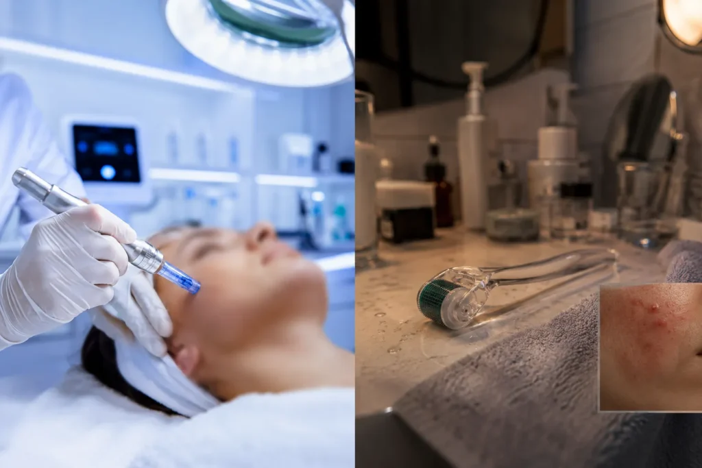 Derma Rollers at Home vs Clinical Microneedling: Is DIY Safe?