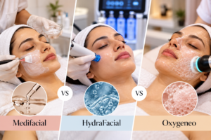 Read more about the article Medifacial vs HydraFacial vs Oxygeneo: Choosing the Right Facial